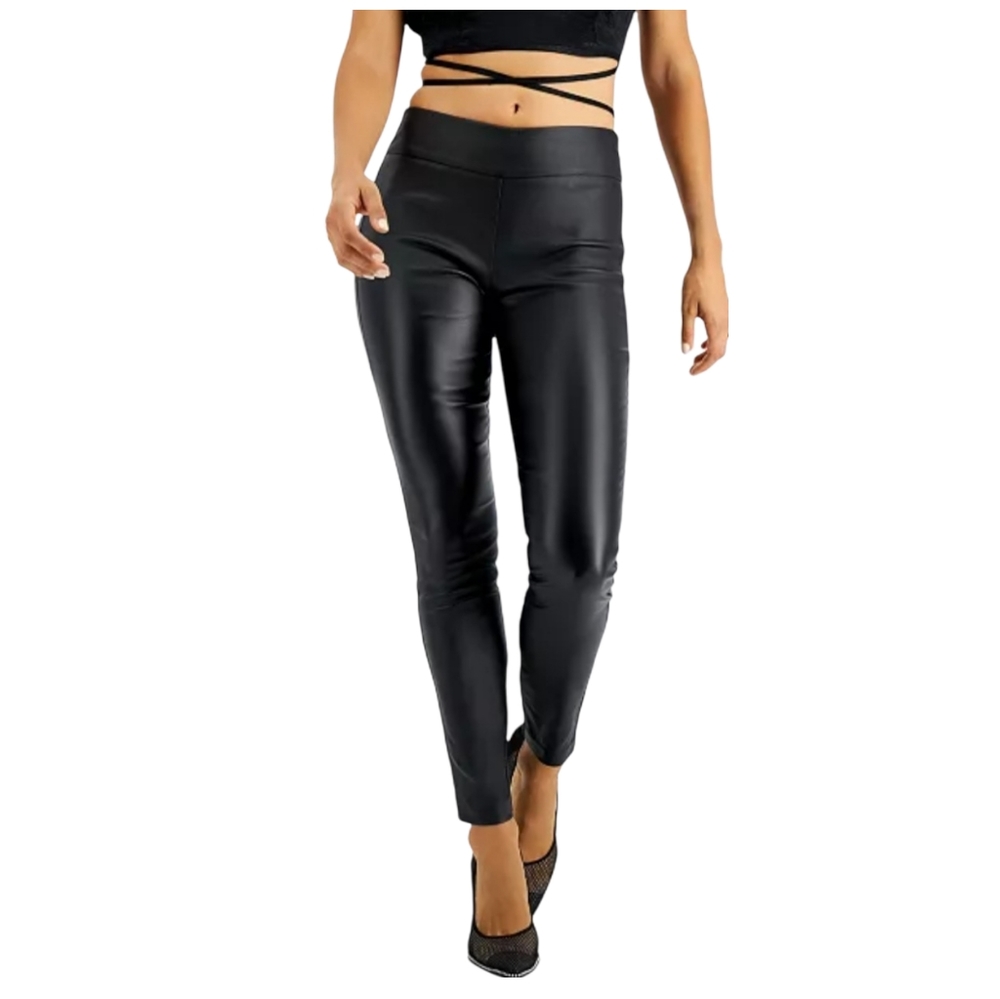 NWT Bar III Faux Leather Black Pull on Leggings
